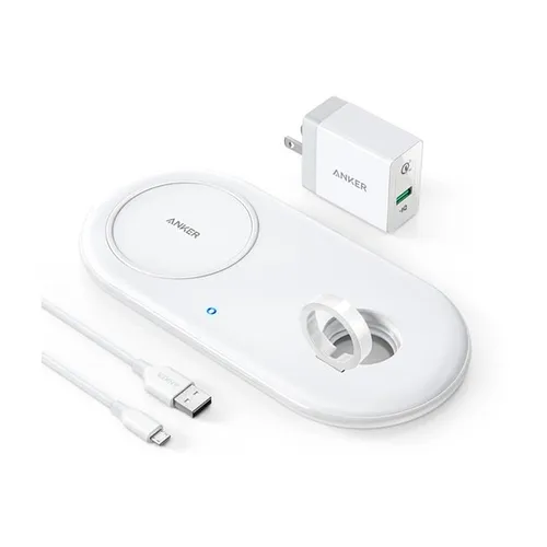 Anker PowerWave+ 2-in-1 Qi Wireless Charging Pad with Watch Holder