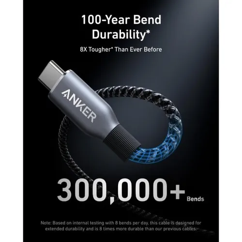 Anker Prime A88E2012 240W Braided Nylon 6FT USB-C to USB-C Cable