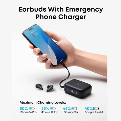 Anker Soundcore P41i True-Wireless Noise Cancelling Earbuds with Built-in USB-C Cable and Portable Phone Charger