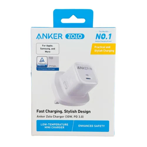 Anker Zolo 30W 3pin Charger White A2698K21