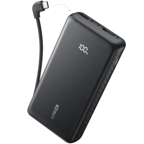 Anker Zolo Power Bank E110EH11 (20K, 22.5W, Built-In USB-C Cable)