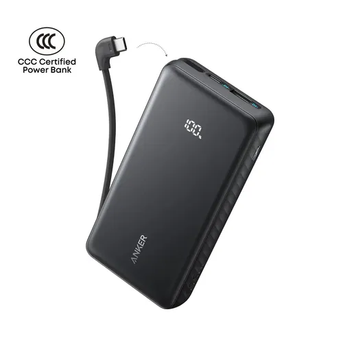 Anker Zolo Powerbank 20000mAh 22.5W Fast Charging Power Bank with Built-in USB-C Cable