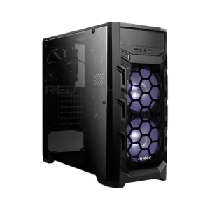 ANTEC GX202 Gaming PC Case with 2x Blue LED Fans – Black
