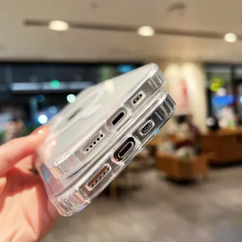 Anti Buster Transparent Mag safe Covers with Rough Edge