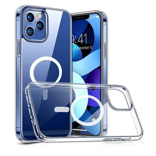 Anti Buster Transparent Mag safe Covers with Rough Edge