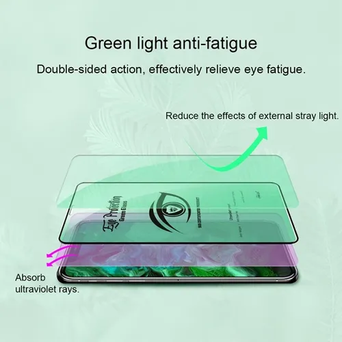 Apple iPhone XS Eye Protection Green Tempered Glass