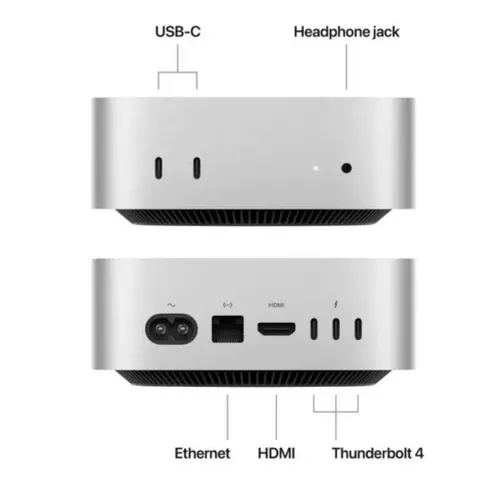 Apple MU9E3 Mac Mini with M4 Chip 16GB RAM 512GB SSD (2024, Silver)