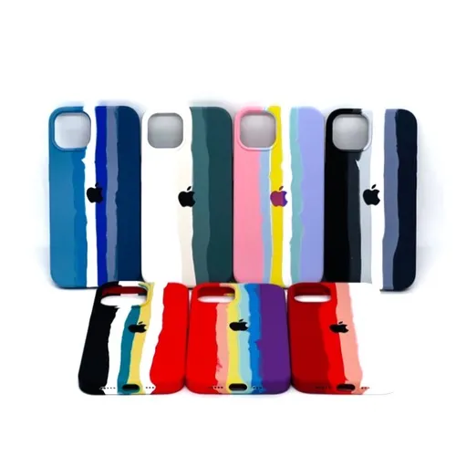 Apple Rainbow Silicone Back Cover for iPhone