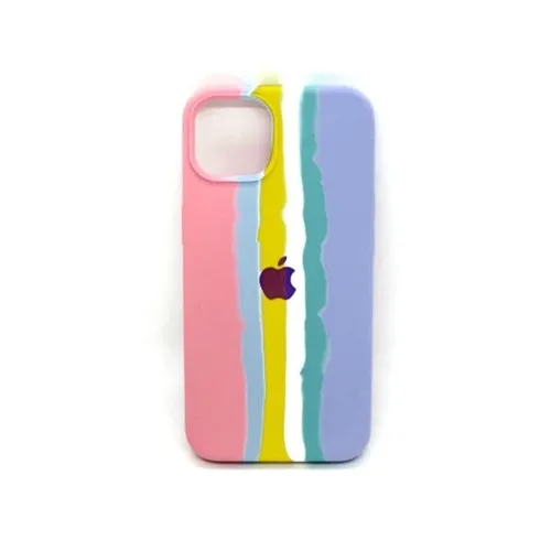 Apple Rainbow Silicone Back Cover for iPhone