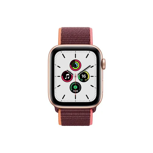 Apple Watch SE 44MM Gold Aluminum GPS + Cellular - Plum Sport Loop