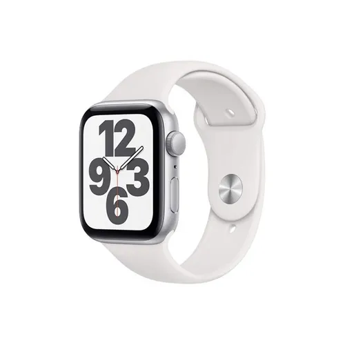 Apple Watch SE 44MM Silver Aluminum GPS - White Sport Band
