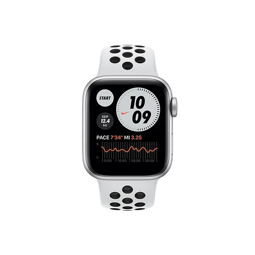 Apple Watch SE Nike 44MM Silver Aluminum GPS - Pure Platinum/Black Nike Sport Band