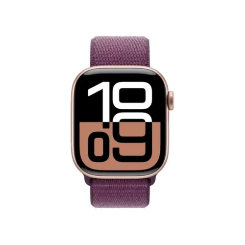 Apple Watch Series 10 46MM Rose Gold Aluminum GPS – Plum Sport Loop Band