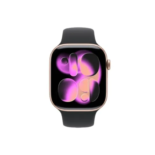 Apple Watch Series 11 46MM Rose Gold Aluminum GPS – Black Sport Band