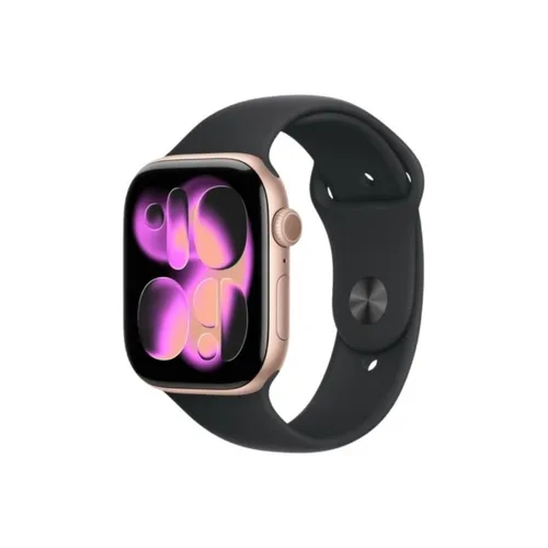 Apple Watch Series 11 46MM Rose Gold Aluminum GPS – Black Sport Band