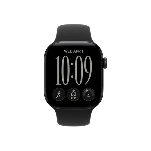 Apple Watch Series 12 46MM Black Aluminum GPS – Black Sport Band