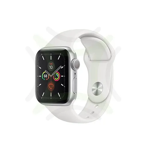 Apple Watch Series 5 44MM Silver Aluminum GPS - White Sport Band