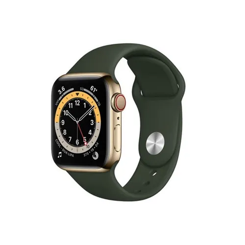 Apple Watch Series 6 44MM Gold Stainless Steel GPS + Cellular - Cyprus Green Sport Band