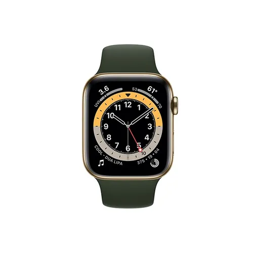 Apple Watch Series 6 44MM Gold Stainless Steel GPS + Cellular - Cyprus Green Sport Band