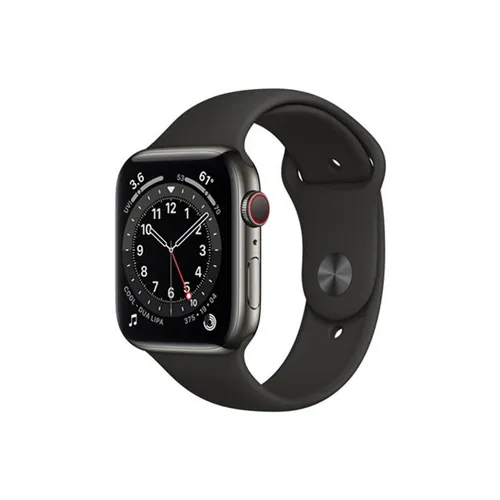 Apple Watch Series 6 44MM Graphite Stainless Steel GPS + Cellular - Black Sport Band