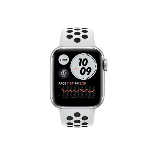 Apple Watch Series 6 Nike 44MM Silver Aluminum GPS - Pure Platinum/Black Nike Sport Band