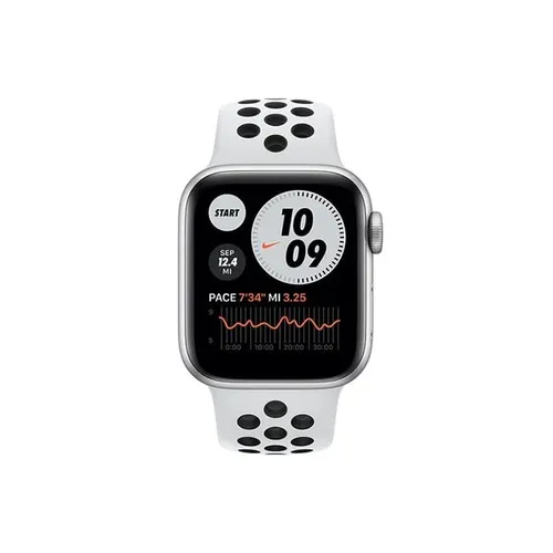 Apple Watch Series 6 Nike 44MM Silver Aluminum GPS - Pure Platinum/Black Nike Sport Band