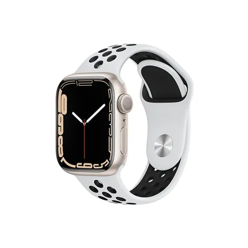 Apple Watch Series 7 Nike 41MM Starlight Aluminum GPS - Pure Platinum/Black Nike Sport Band