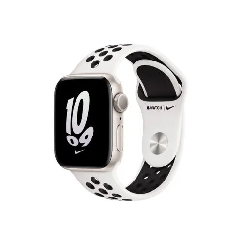 Apple Watch Series 8 41MM Starlight Aluminum GPS – Summit White/Black Nike Sport Band