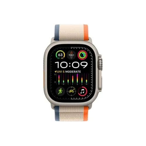 Apple Watch Ultra 2 49MM Titanium GPS + Cellular - Orange/Beige Trail Loop Band