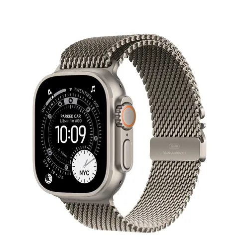 Apple Watch Ultra 3 — Natural Titanium + Milanese Loop - GPS+Cellular