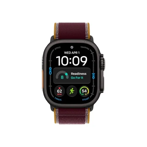 Apple Watch Ultra 4 49MM Black Titanium GPS + Cellular – Burgundy Trail Loop Band