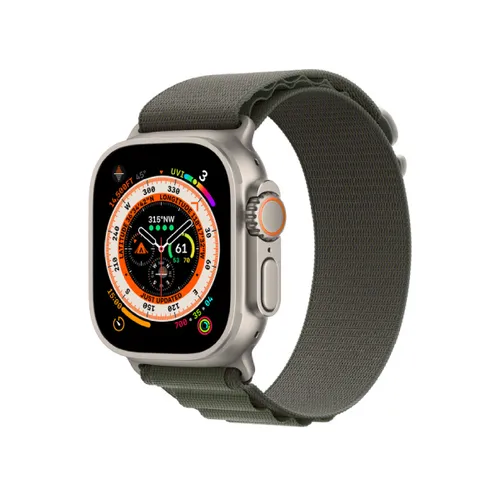 Apple Watch Ultra 49MM GPS + Cellular Titanium Case with Green Alpine Loop (S)