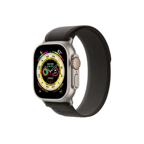 Apple Watch Ultra 49MM Titanium GPS + Cellular – Black/Gray Trail Loop Band