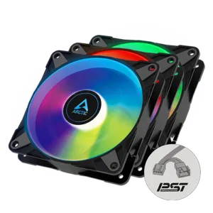 ARCTIC P12 PWM PST ARGB 3 Pack System Fan Kit – 120mm – Black