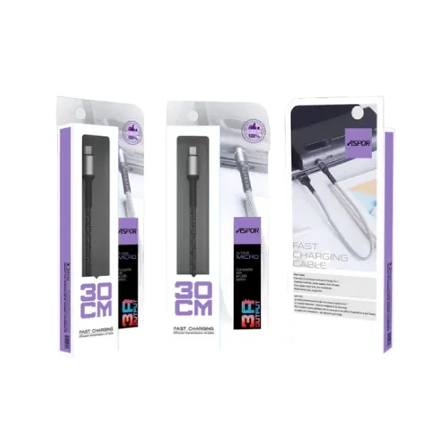 Aspor A163 Fast Charging Data Cable - Lightning 30 cm
