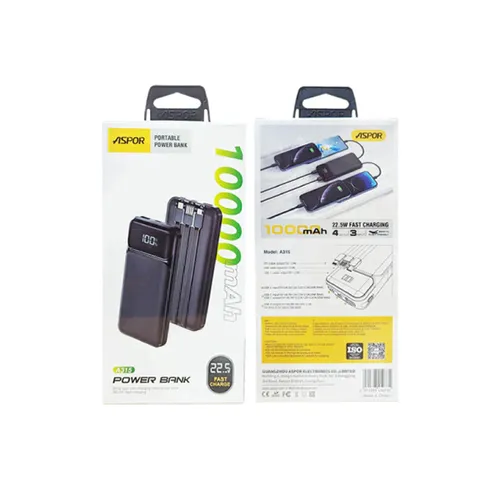 Aspor A315 10000mAh 22.5W Power Bank