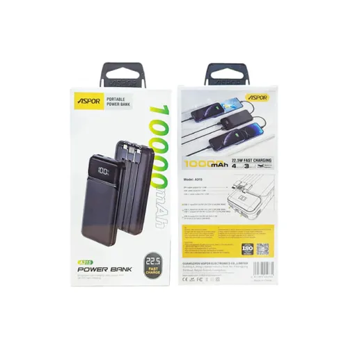 Aspor A315 10000mAh Power bank 22.5w Output