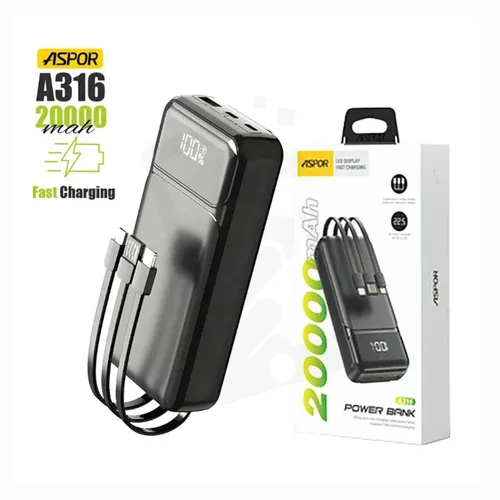 Aspor A316 20000mAh 22.5W Portable Power Bank