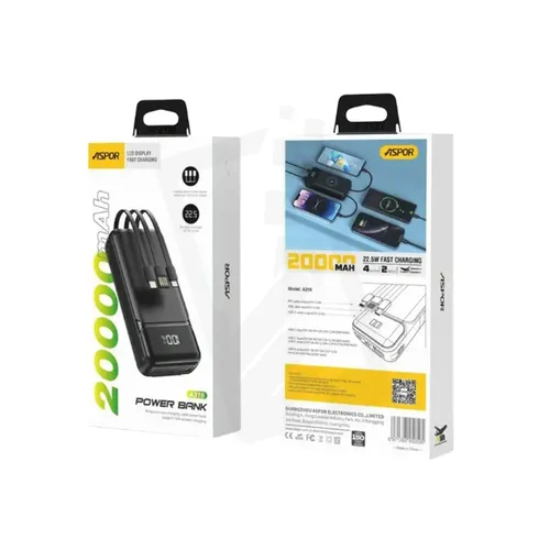 Aspor A316 20000mAh 22.5W Portable Power Bank