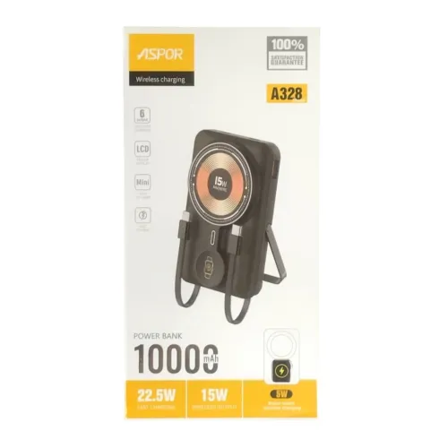 Aspor A328 10000mAh Magnetic Wireless Power Bank