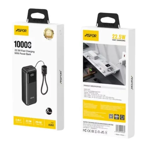 Aspor A353 10000mAh Mini Power Bank
