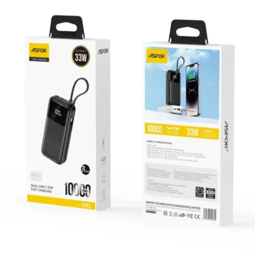Aspor A361 33w 10000mAH Powerbank