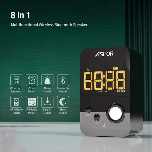 Aspor A658 Bluetooth Speaker with Alarm Clock