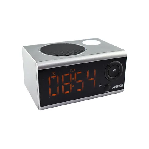 Aspor A659 Bluetooth Sound Box Retro Speaker with LED Display Alarm Clock