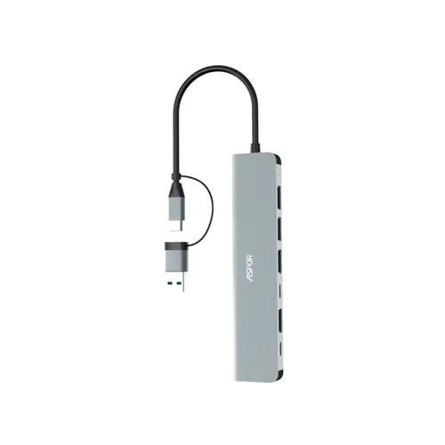 Aspor A781 USB A/C Hub 7-in-1 Multiport Adapter Fast Charging