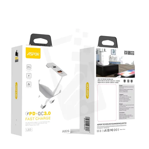 ASPOR (A826) PD + QC 3.0 FAST CHARGE – 20W
