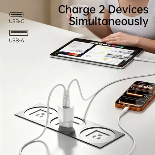 Aspor A870 30W GaN Mini Dual Port USB-C Fast PD 3.0 Charger With USB-C to Lightning Cable