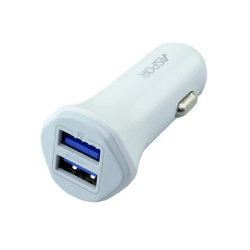 Aspor A903 Dual USB Car Charger with LED Indicator
