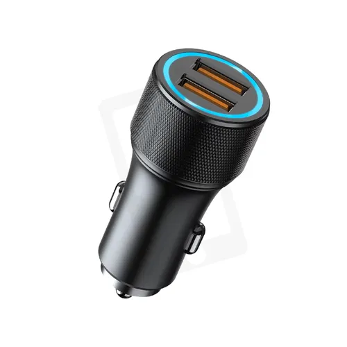 Aspor A905 Dual USB 36W Car Charger 2 Port USB Car Charger with LED Light Mobile Phone Charger