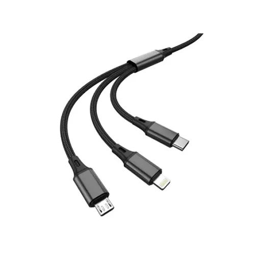 Aspor AC-23 Aluminum Alloy 3-in-1 Charging Cable